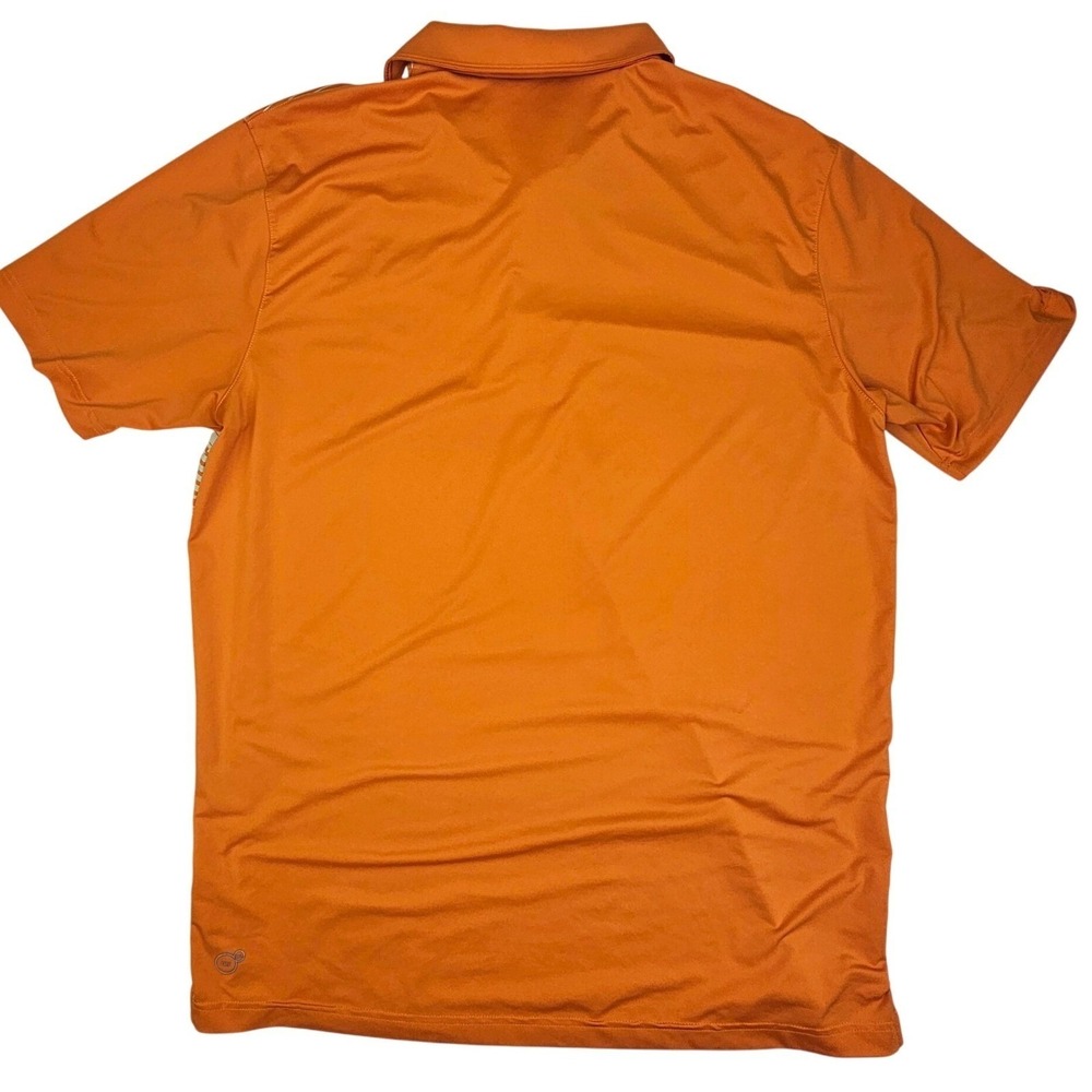 Puma Mens Dry Cell Striped Golf Polo Shirt Orange White Large Short Sleeve - Picture 2 of 8